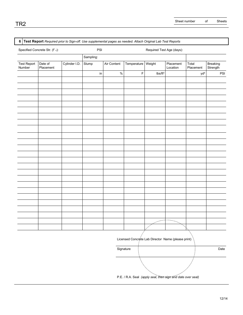 Form TR2 Technical Report - Concrete Sampling and Testing - New York City, Page 3