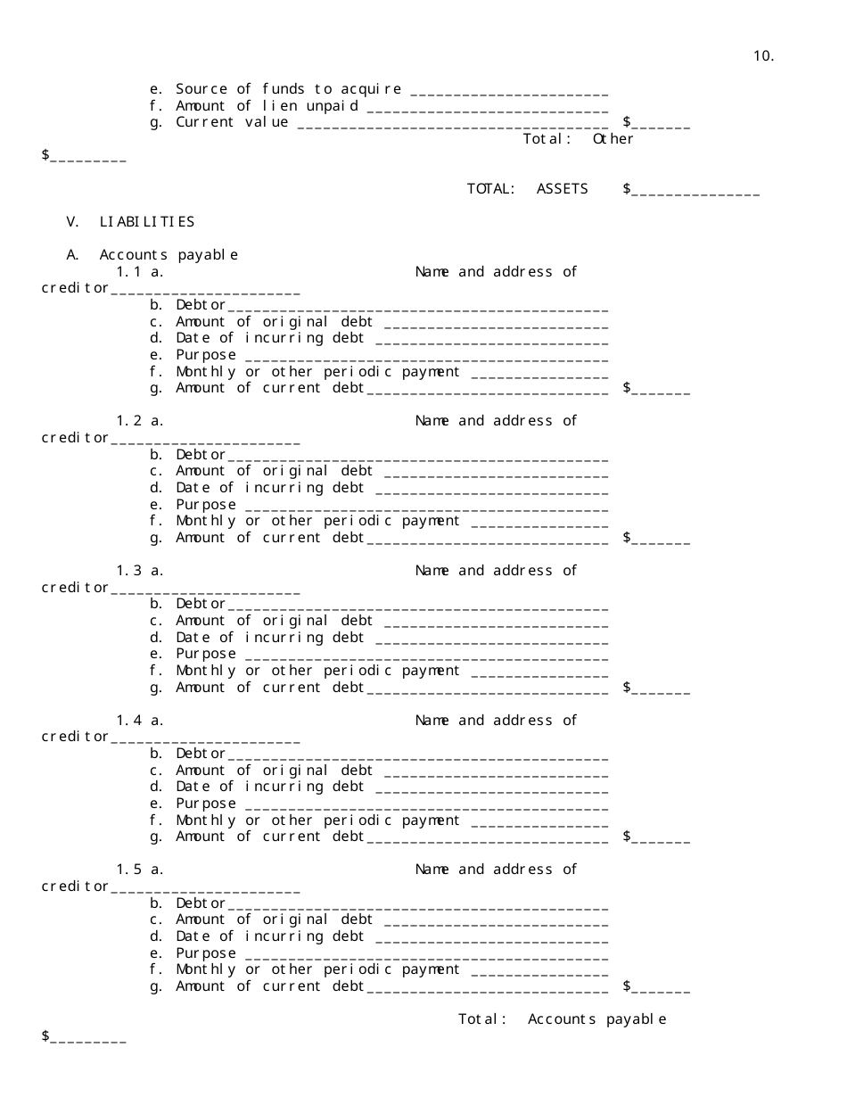 Statement of Net Worth (Drl 236) - New York, Page 10