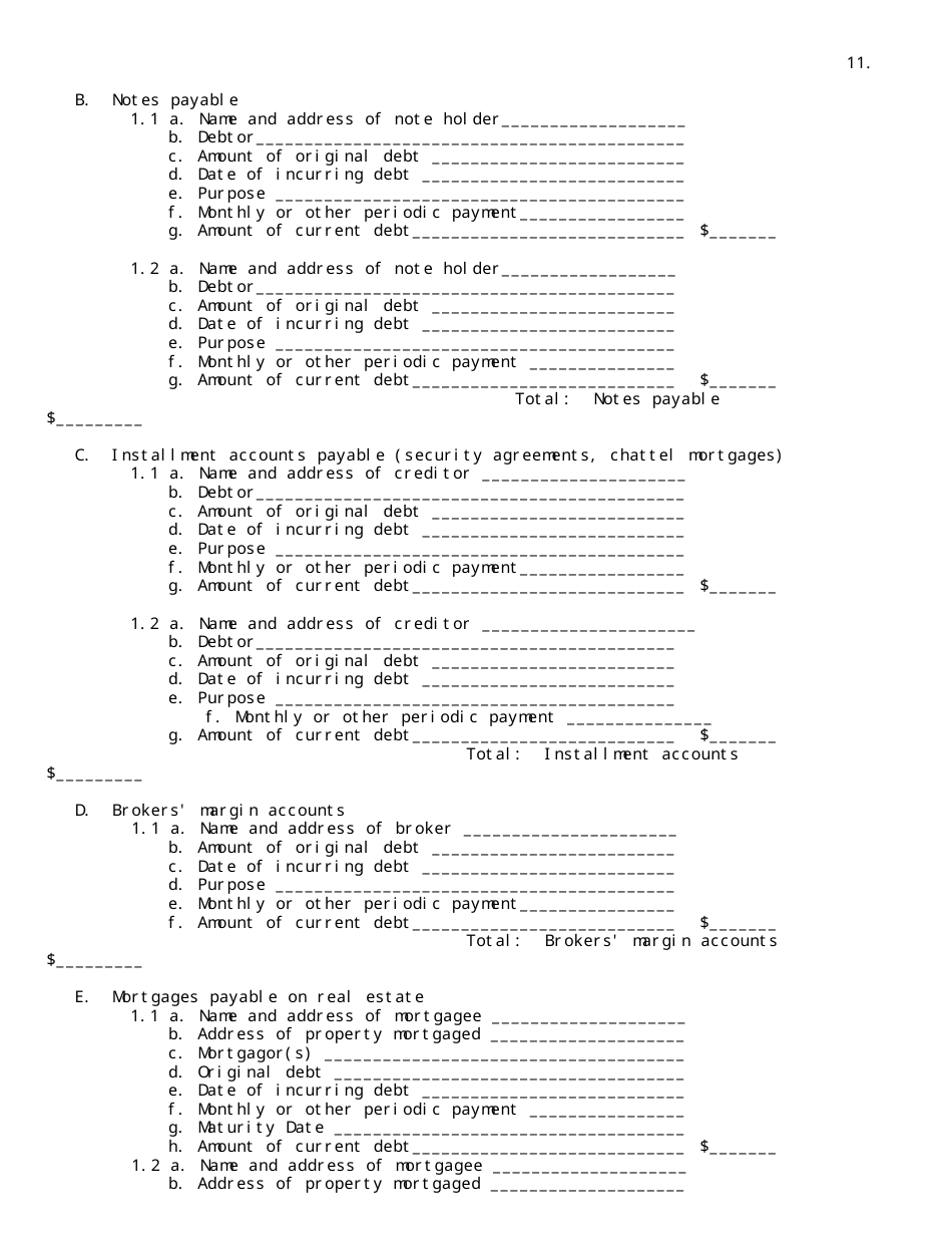 Statement of Net Worth (Drl 236) - New York, Page 11