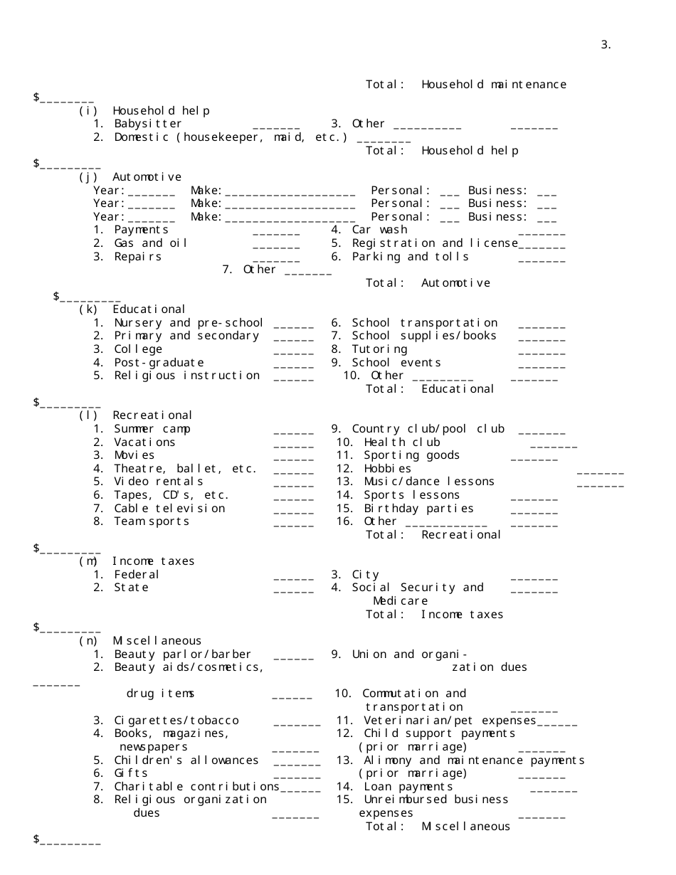 Statement of Net Worth (Drl 236) - New York, Page 3