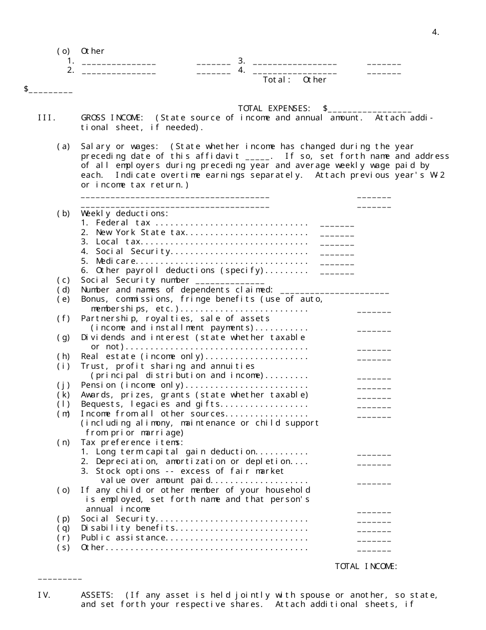 Statement of Net Worth (Drl 236) - New York, Page 4
