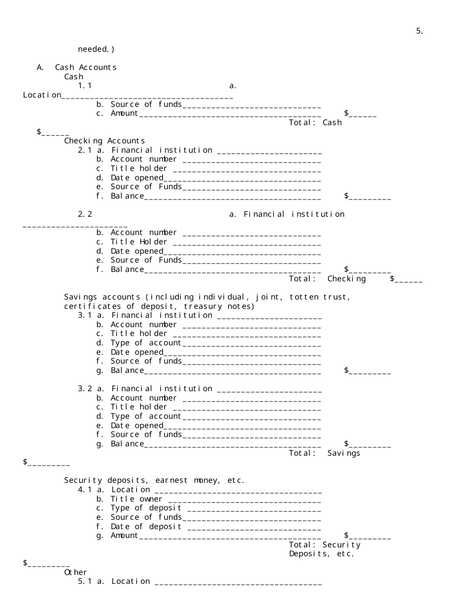 Statement of Net Worth (Drl 236) - New York, Page 5