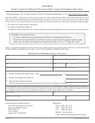 Form S-220 (BCR) &quot;Buyer's Claim for Refund of Wisconsin State, County and Stadium Sales Taxes&quot; - Wisconsin