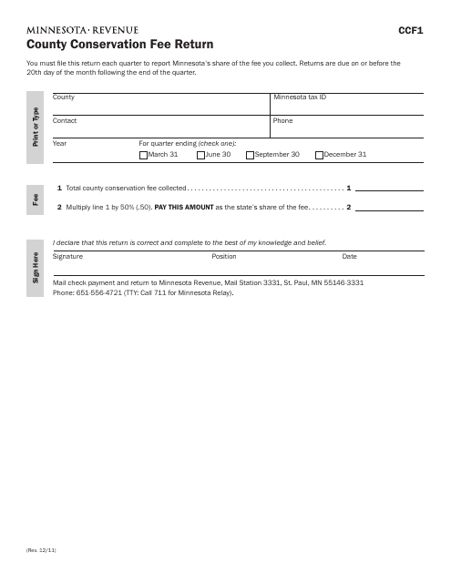 Form CCF1  Printable Pdf