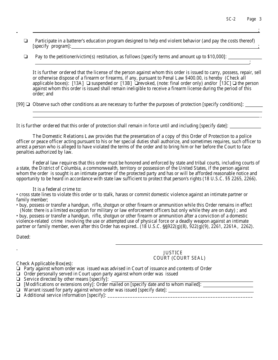 Form SC-2 - Fill Out, Sign Online and Download Printable PDF, New York ...