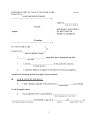 Document preview: Affidavit in Support of Motion for Money Judgment - New York