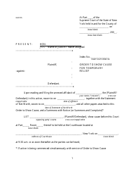 Document preview: Order to Show Cause for Temporary Relief - New York