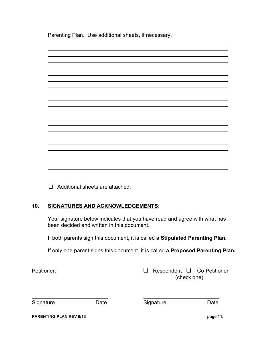 Parenting Plan - New York, Page 11