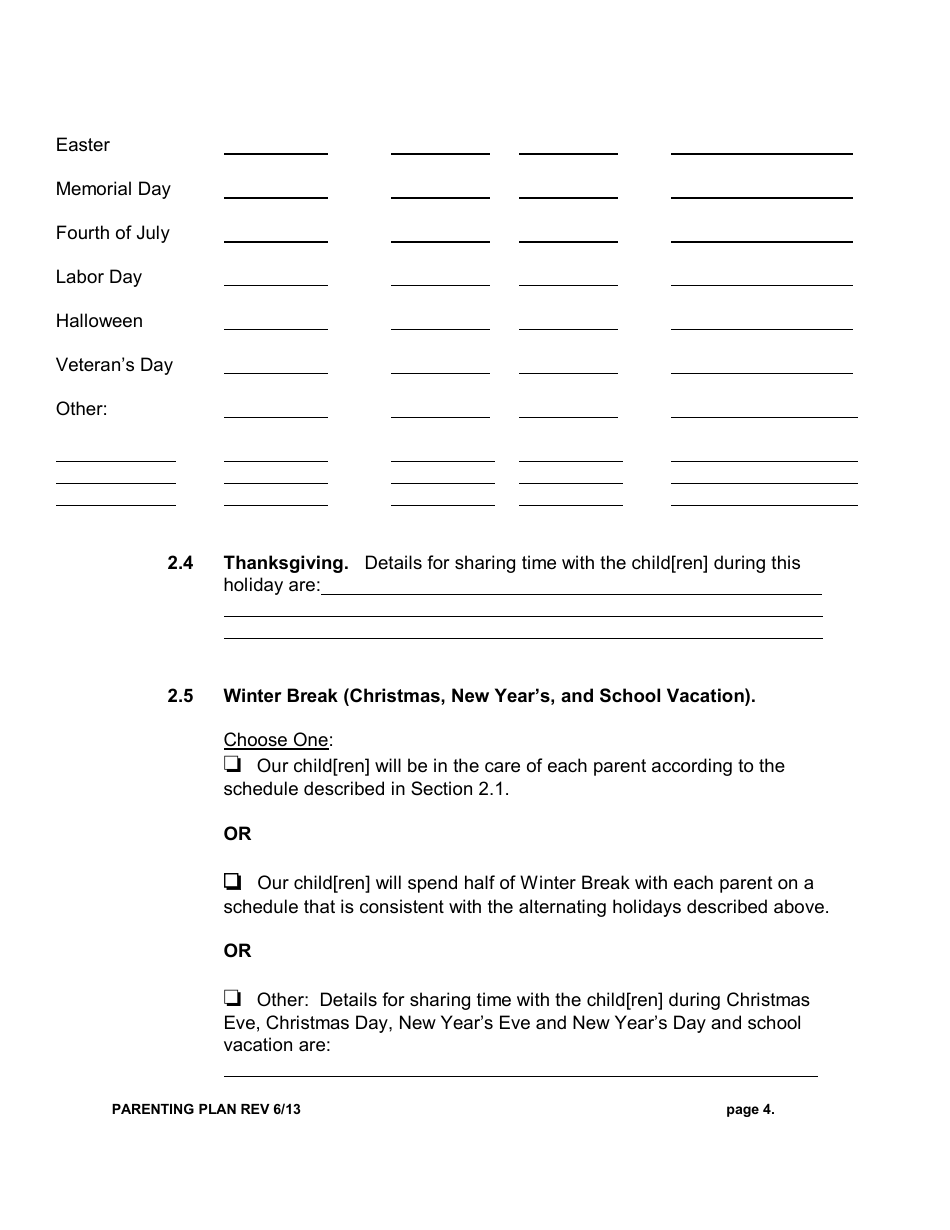 Parenting Plan - New York, Page 4