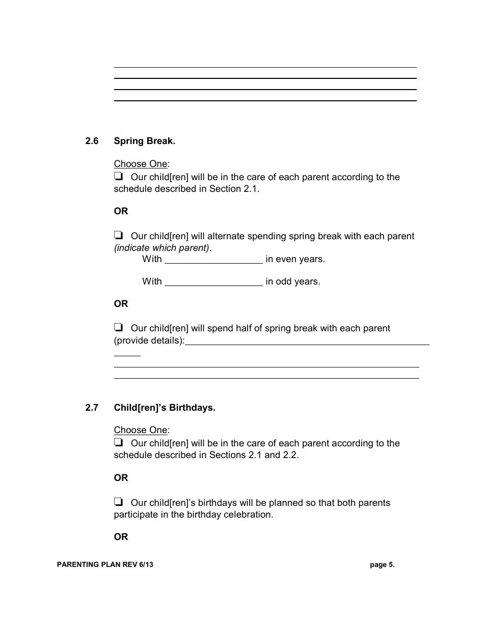 Parenting Plan - New York, Page 5