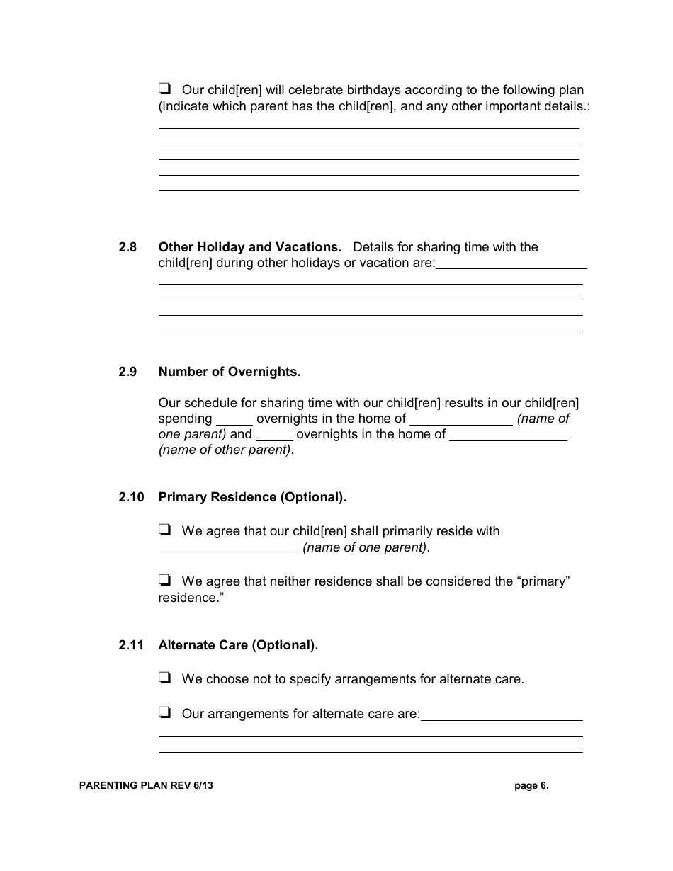 Parenting Plan - New York, Page 6