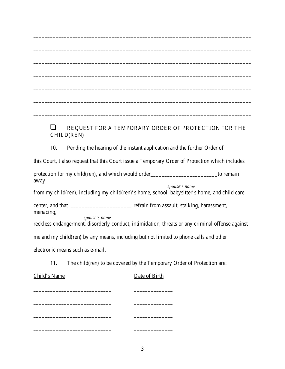 Affidavit in Support of Motion for Temporary Relief - New York, Page 3