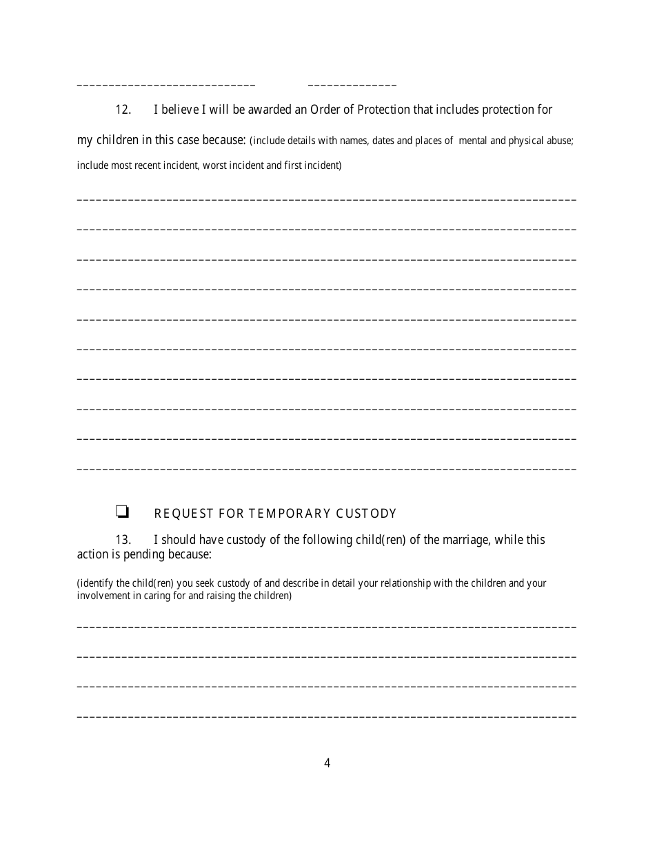 Affidavit in Support of Motion for Temporary Relief - New York, Page 4