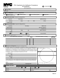 Form PW4 &quot;Application for Certificate of Compliance for Equipment&quot; - New York City
