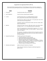 Document preview: Instructions for Form PW-4 Equipment Use Application/Permit - New York City