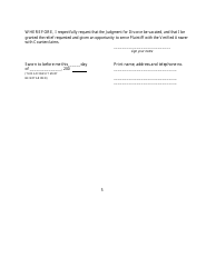 Affidavit in Support of Order to Show Cause to Vacate Default Judgment - New York, Page 5