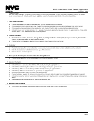 Document preview: Instructions for Form PW5 After Hours Work Permit Application - New York City