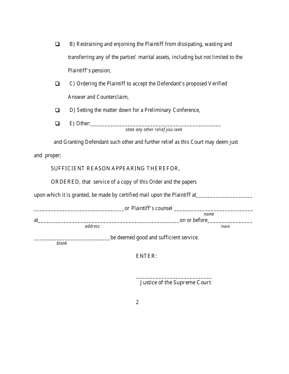 New York Order to Show Cause to Vacate Default Judgment - Fill Out ...