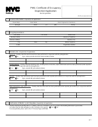 Document preview: Form PW6 Certificate of Occupancy Inspection Application - New York City