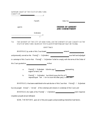 Document preview: Order of Arrest and Commitment - New York