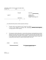 Form FCA4 &quot;Order for Referral to Family Case Analyst&quot; - New York