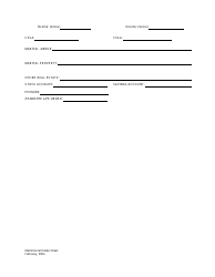 Matrimonial Intake Sheet - New York, Page 2