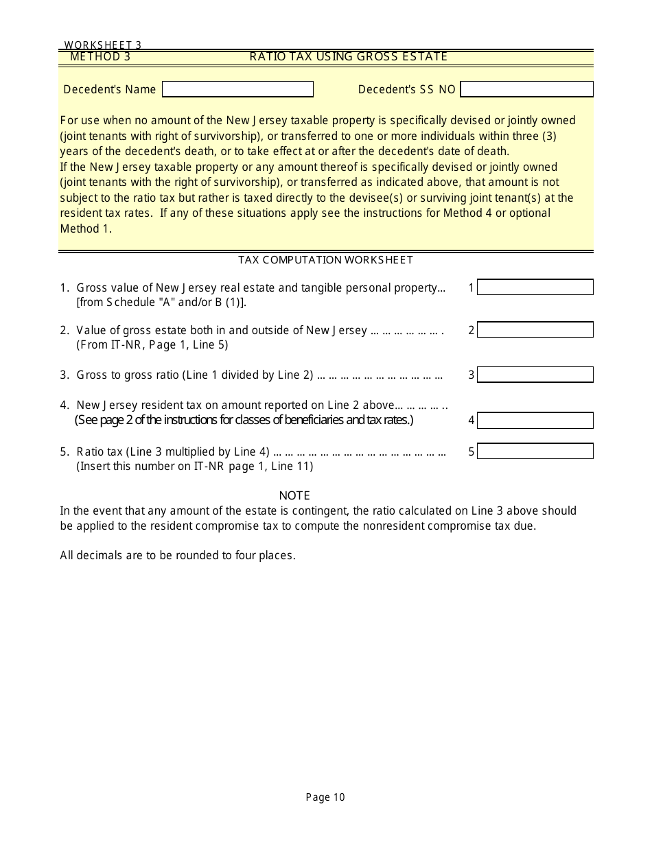 Form IT-NR Transfer Inheritance Tax Non-resident Decedent - New Jersey, Page 12