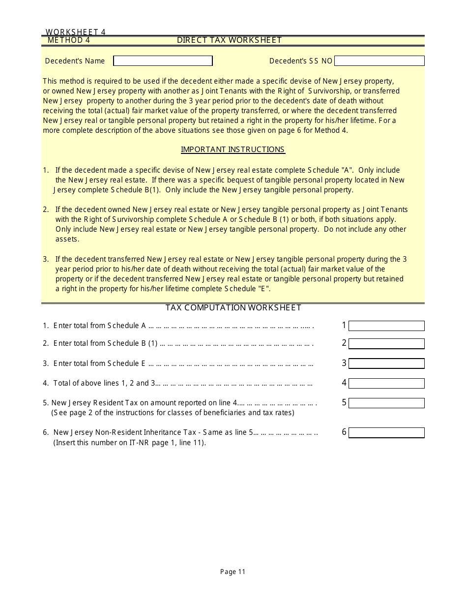 Form IT-NR Transfer Inheritance Tax Non-resident Decedent - New Jersey, Page 13