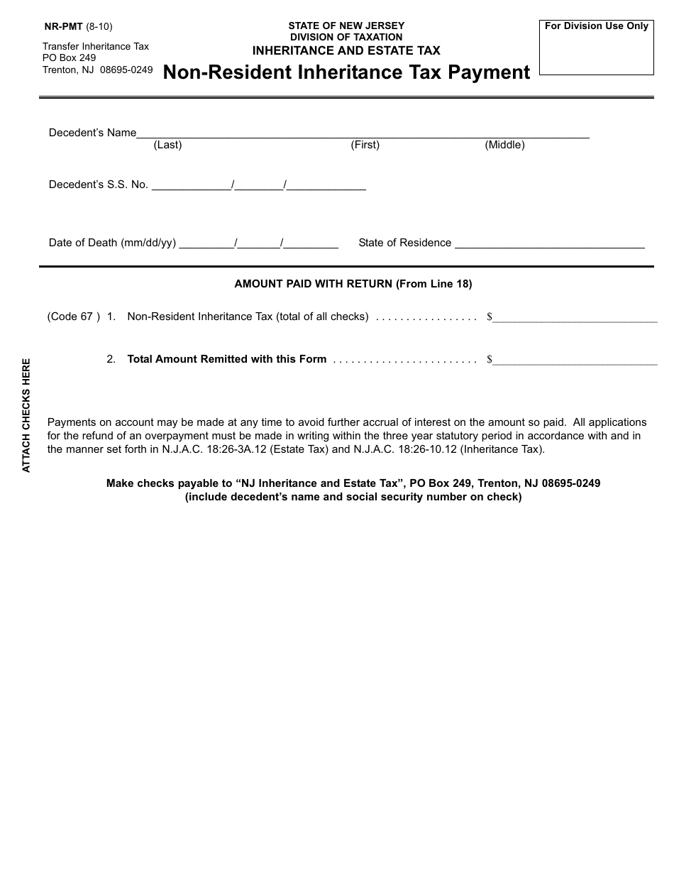 Form IT-NR Transfer Inheritance Tax Non-resident Decedent - New Jersey, Page 19