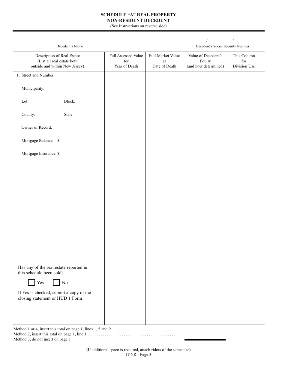 Form IT-NR Transfer Inheritance Tax Non-resident Decedent - New Jersey, Page 21