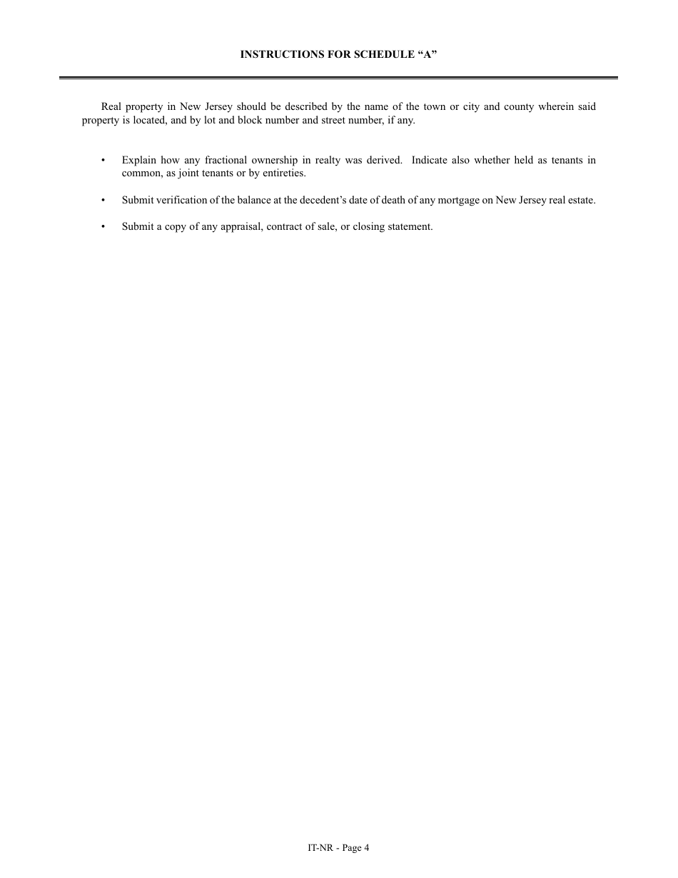 Form IT-NR Transfer Inheritance Tax Non-resident Decedent - New Jersey, Page 22