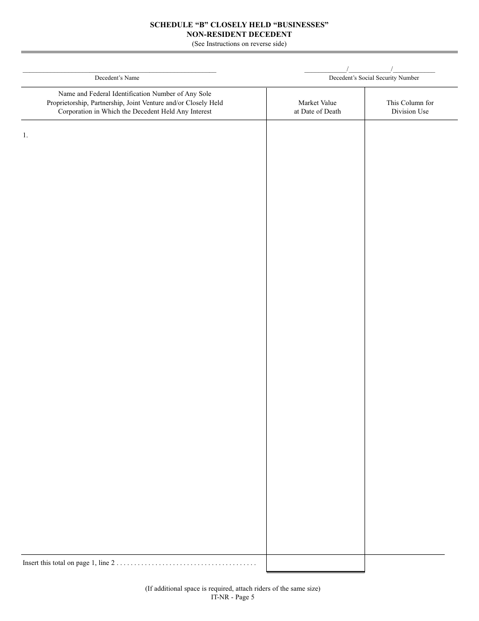 Form IT-NR Transfer Inheritance Tax Non-resident Decedent - New Jersey, Page 23