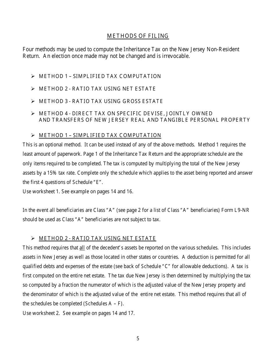 Form IT-NR Transfer Inheritance Tax Non-resident Decedent - New Jersey, Page 7