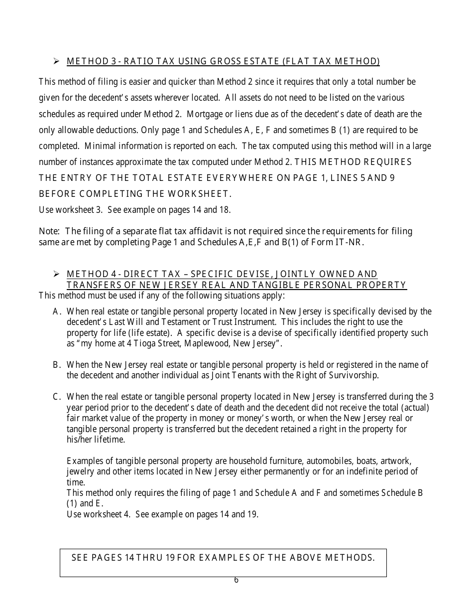 Form IT-NR Transfer Inheritance Tax Non-resident Decedent - New Jersey, Page 8