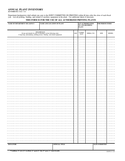JCP Form 5  Printable Pdf