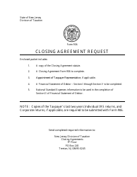Form 906 Closing Agreement Request - New Jersey