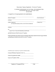 Form 906 Closing Agreement Request - New Jersey, Page 8