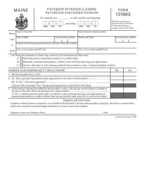 Form 1310ME  Printable Pdf