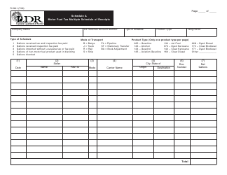 Document preview: Form R-5291 Schedule A Motor Fuel Tax Multiple Schedule of Receipts - Louisiana