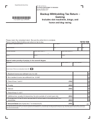 Form DR1091 Backup Withholding Tax Return - Gaming - Colorado