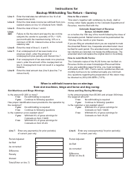 Form DR1091 Backup Withholding Tax Return - Gaming - Colorado, Page 2