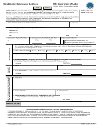 Form OWCP-17 Rehabilitation Maintenance Certificate