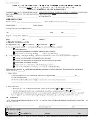 Form E/A-1 &quot;Application for Five-Year Exemption and/or Abatement&quot; - New Jersey