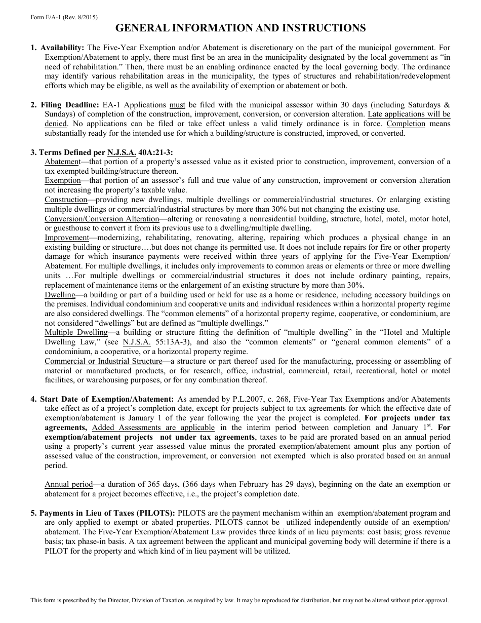 Form E/A1 Fill Out, Sign Online and Download Fillable PDF, New