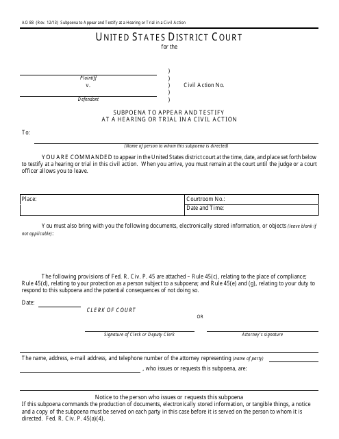 Form AO88 Printable Pdf
