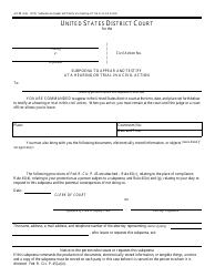 Form AO88 Subpoena to Appear and Testify at a Hearing or Trial in a Civil Action