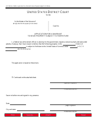 Document preview: Form AO108 Application for a Warrant to Seize Property Subject to Forfeiture