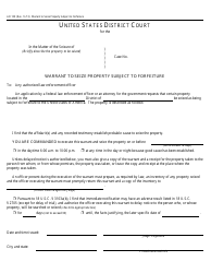 Document preview: Form AO109 Warrant to Seize Property Subject to Forfeiture
