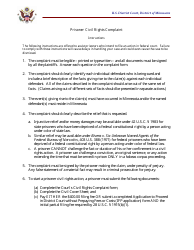 Document preview: Civil Rights Complaint - Minnesota