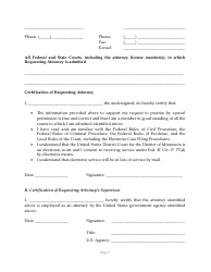 Request to Practice by Special Permission for U.S. Government Attorney - Minnesota, Page 2